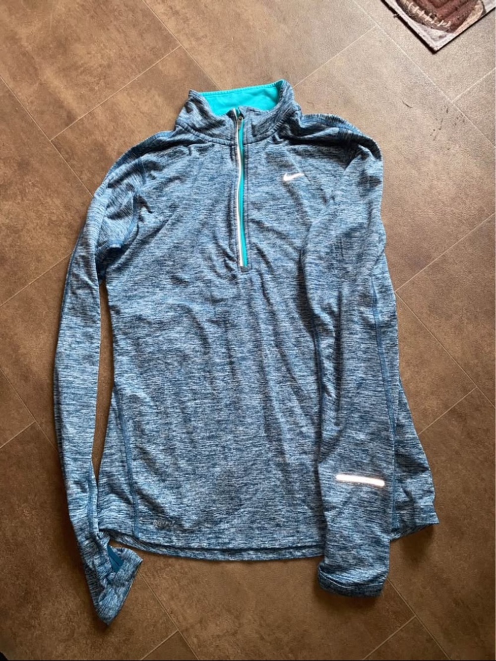 Nike Teal-Trim Blue Heather Half-Zip Pullover